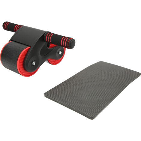 Rouleau abdominal double roue - Équipement de fitness pour abdominaux à domicile, noir et rouge