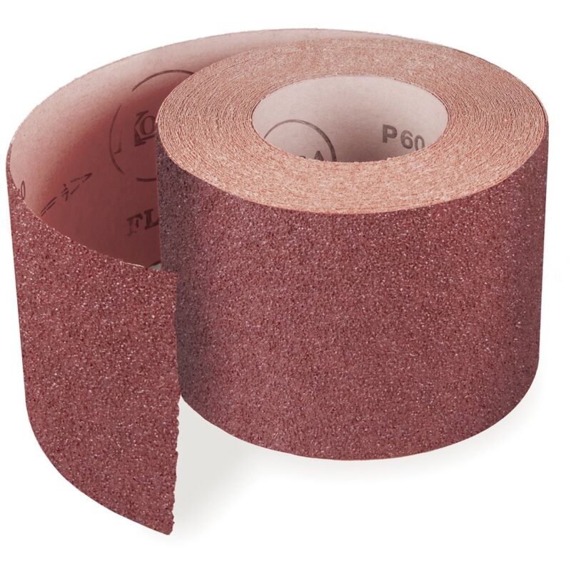 Leman - Rouleau de papier de verre en corindon en tissu marron 115-25 Mts g- 80