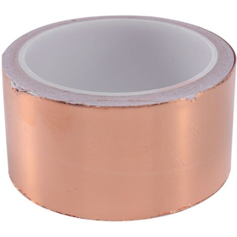 Rouleau Adhésif Cuivre Autocollant 50 mm x 10 m Protection Électrique Antistatique