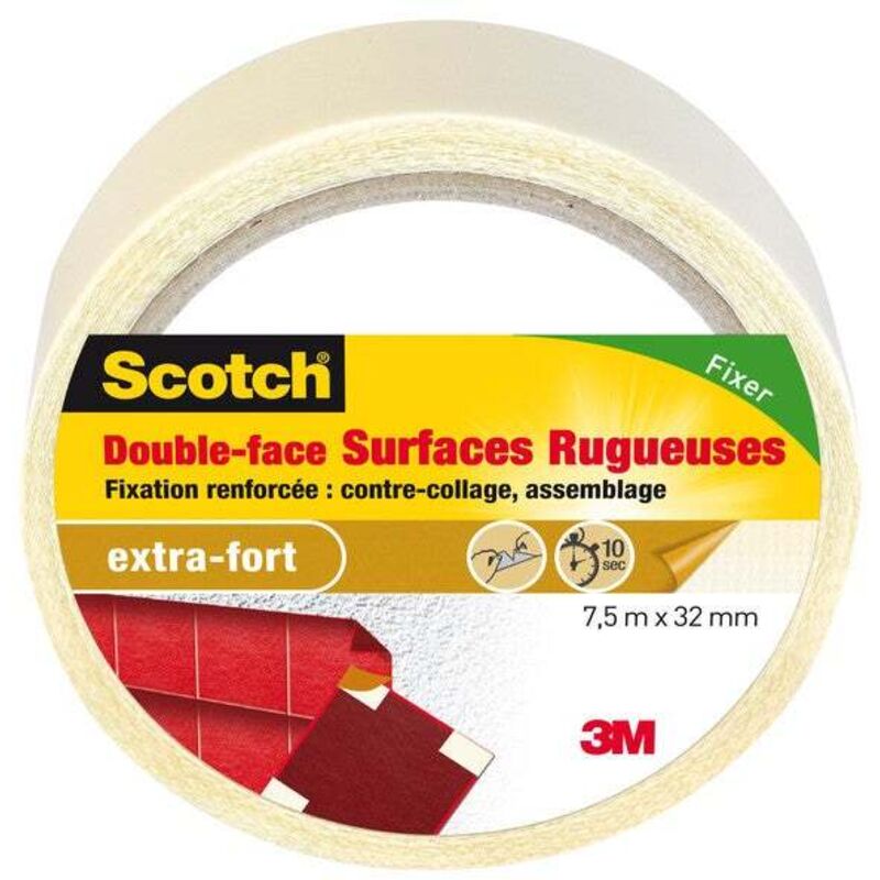 Scotch - Double face Surfaces rugueuses 7,5mx38mm