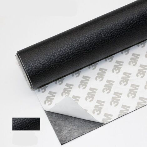 Rouleau adhésif en cuir 50 x 120 cm, autocollant en cuir synthétique, réparation de patch en cuir pour canapé, siège de voiture, sac à main, veste en cuir (noir)
