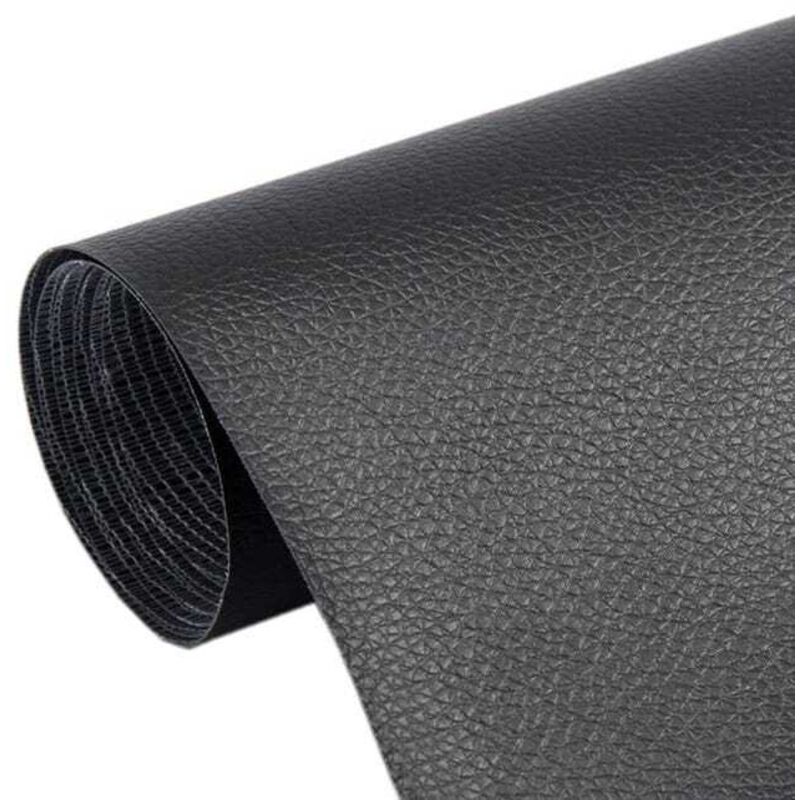 Rouleau adhésif en cuir 50 x 120 cm, réparation de patch en cuir pour canapé, siège de voiture, sac à main, veste en cuir (noir)