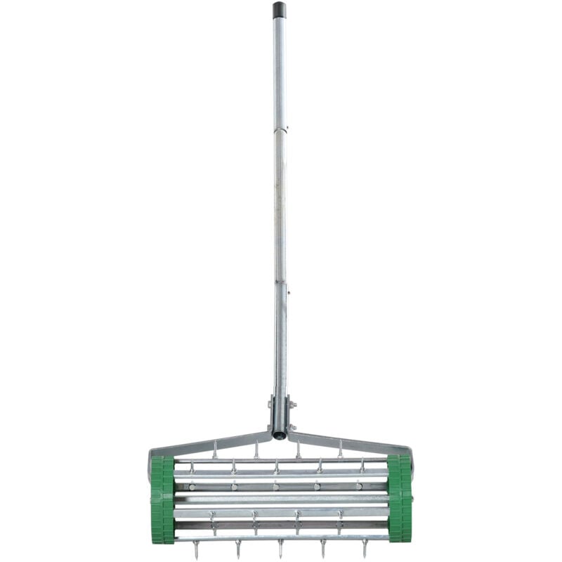 Rouleau aérateur pour pelouse avec manche télescopique 98L x 45l x 87H cm vert