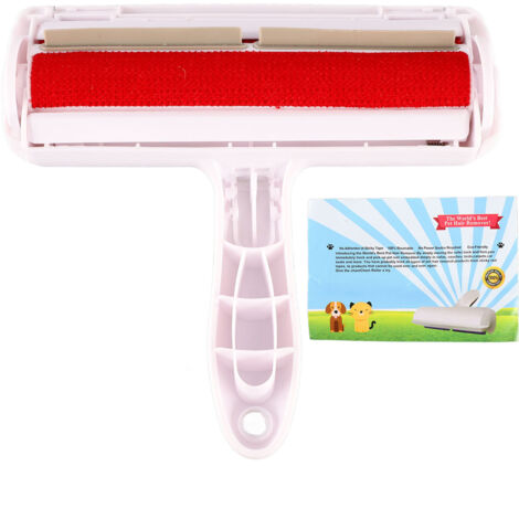 Rouleau Anti-Poils Réutilisable pour Animaux - Nettoyeur de Poils de Chat et Chien avec Manche Ergonomique pour Canapé, Siège Auto et Meubles