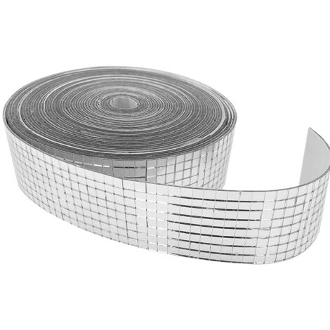 Rouleau auto-adhésif en verre véritable artisanat Mini miroirs carrés et ronds carreaux de mosaïque，5  5mm Autocollant Mosaique Acrylique, pour Cuisine,Restaurant,Disco Party DIY Decor