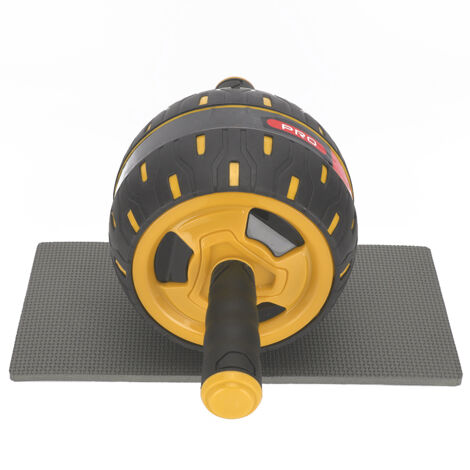 Rouleau d'abdomen en mousse durable pour exercices de fitness à domicile (Jaune)