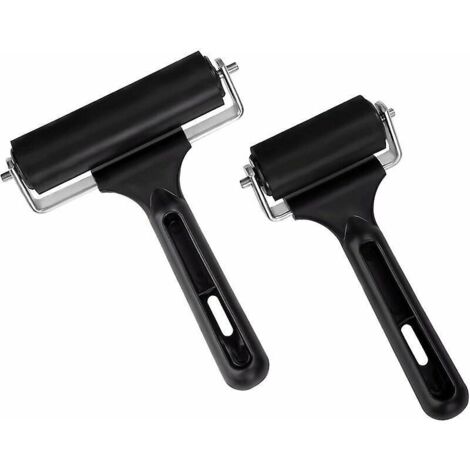 rouleau D'art En Caoutchouc 2pcs (6cm Et 10cm) Rouleau De Brayer Rouleau Encreur Roller Outil De Gravure Pour Presseur Blocs Impression Art Artisa