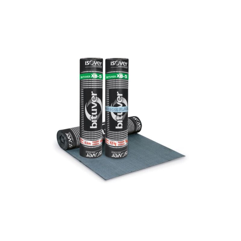 Rouleau de 10 m de gaine bitumineuse noire 4 mm avec armure polyester renforce'e