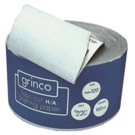 Rouleau de 100 m de papier abrasif de finition zinc HA pour bouche-pores gr 320