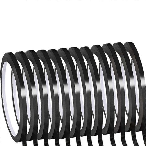 Rouleau de 12 rouleaux de ruban quadrillé pour tableau blanc effaçable à sec, épaisseur 1/8 pouce (noir)