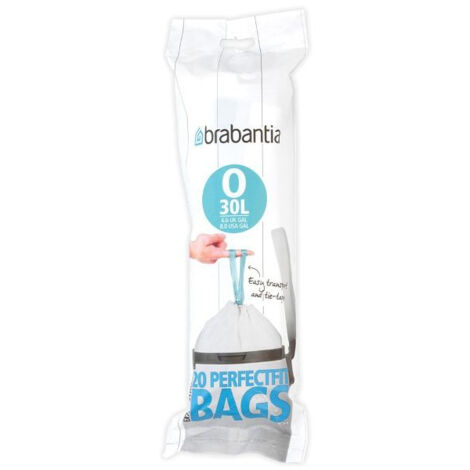 rouleau de 20 sacs poubelle code o - 30 l - perfect fit - brabantia