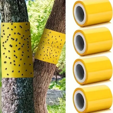 Rouleau de 5/10 m de ruban adhésif double face anti-insectes pour l'extérieur : protection efficace contre les insectes nuisibles, les pucerons, les termites et les mites.