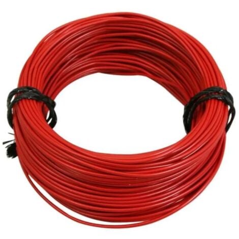 CYCLINGCOLORS Rouleau de 5 mètres fil électrique 0,5mm² cuivre rouge câble souple faisceau