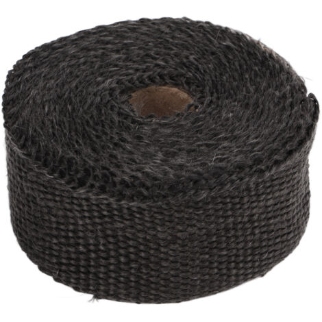 Rouleau de bande isolante thermique en fibre de verre noir pour échappement moto et voiture