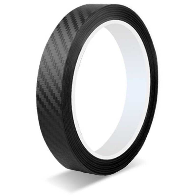 Rouleau de Bandes Adesivi Decorativi (Carbon Noir, 30mm, 5m) per Veicoli, Moto, Barche e Modélisme - Autocollant de Protection de Bord de Porte en