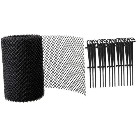 Rouleau de bche en filet noir 16 cm x 6 m 15 crochets