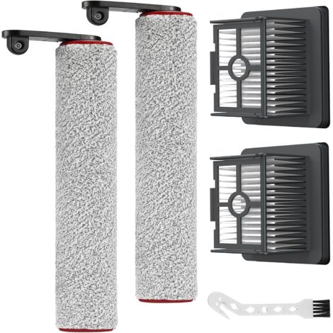 Rouleau de brosse - Accessoires compatibles avec aspirateur à sec Dreame H12 Pro - 2 rouleaux de brosse + 2 filtres + 1 brosse de nettoyage pour aspirateur Dreame H12 Pro