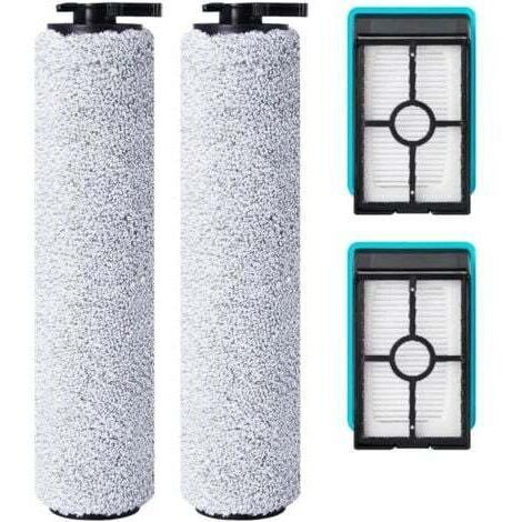 Rouleau de brosse de rechange et filtre HEPA pour Bissell CrossWave HF2/3845N/3831 Aspirateur Balai Laveur à Câble, 2 rouleaux de brosse + 2 filtres HEPA