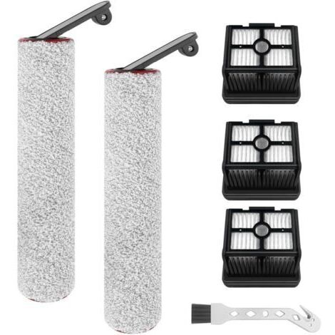 Rouleau de brosse de rechange et filtre HEPA pour Dreame H12 Pro, H12 Dual aspirateur sec et humide sans fil, 2 rouleaux de brosse + 3 filtres HEPA + 1 brosse de nettoyage
