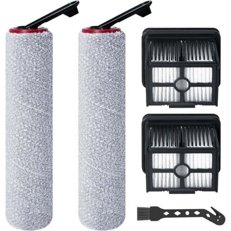 Rouleau de brosse de rechange et Filtre HEPA pour DREAME H15 Pro / H15 Mix / H12 Pro FlexReach Aspirateur Laveur, 2 rouleaux de brosse + 2 filtres + 1 brosse de nettoyage-Crezuo