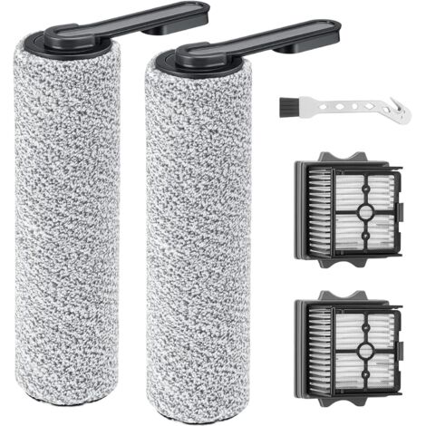 Rouleau de brosse de rechange et Filtre HEPA Pour Tineco Floor One S5 Combo aspirateur humide et sec, 2 filtres+2 rouleaux de brosse+ 1 brosse de nettoyage