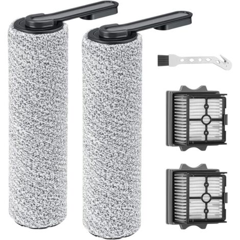 Rouleau de brosse de rechange et Filtre HEPA Pour Tineco Floor One S5 Combo aspirateur humide et sec, 2 filtres+2 rouleaux de brosse+ 1 brosse de nettoyage