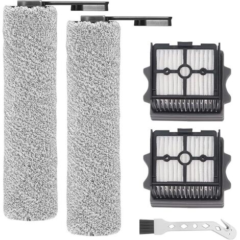 Rouleau de brosse de rechange et Filtre HEPA pour Tineco Floor One S5 Combo / S5 Combo Power Kit aspirateur humide et sec, 2 rouleaux de brosse + 2 filtres + 1 brosse de nettoyage