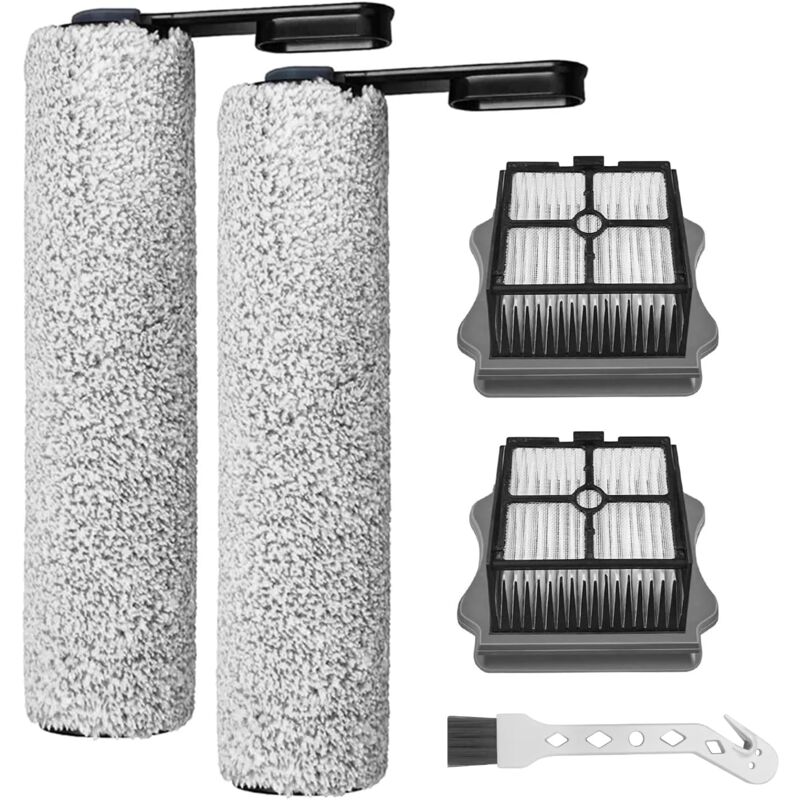 Rouleau de brosse de rechange et Filtre HEPA pour Tineco Floor One S5 / S5 Pro / S5 Pro 2 / S5 Extreme aspirateur humide et sec, 2 rouleaux de brosse