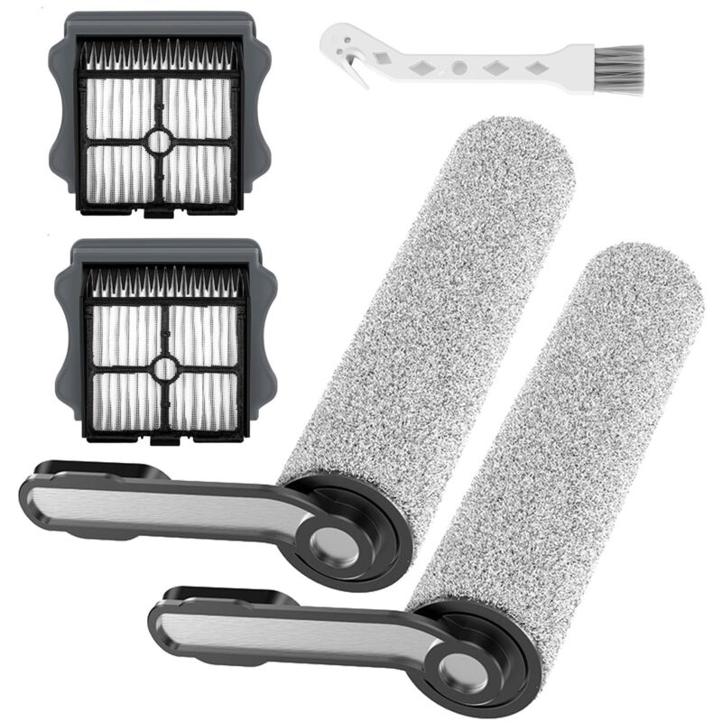 Rouleau de brosse de rechange et Filtre HEPA pour Tineco Floor One S5/S5 Pro/S5 PRO 2 Accessoires pour aspirateur sec et humide,2 Rouleaux de