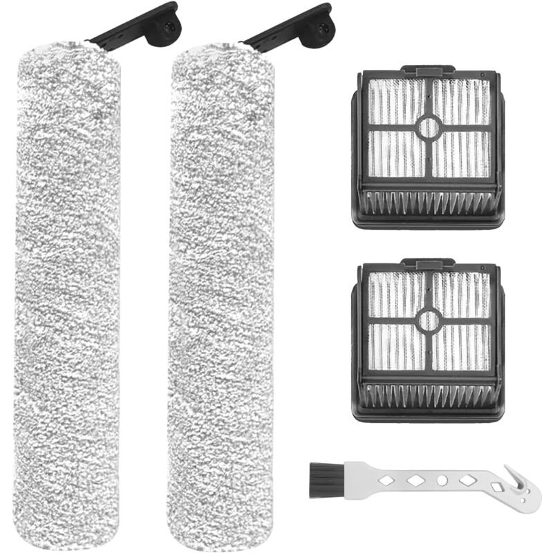 Rouleau de brosse de rechange et filtre pour Dreame H11 Core / H12 / M12 aspirateur sec et humide sans fil, 2 rouleaux de brosse+2 filtres HEPA+1
