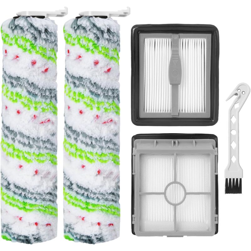 Rouleau de Brosse et Filtre HEPA pour Bissell Crosswave X7 plus Cordless Pet 2955N 3479N, 2 Rouleaux de Brosse pour Animaux domestiques, 2 Filtres
