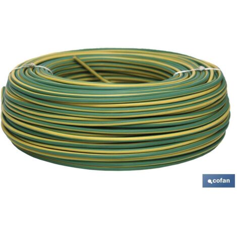 Rouleau de câble H07v-K 1x6mm2 Jaune/Vert (100m)
