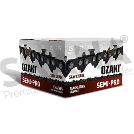 Rouleau De Chaîne De Tronçonneuse Ozaki Semi-carrée 3/8 ,058 25 Pieds Avec Maillon Anti-rebond.