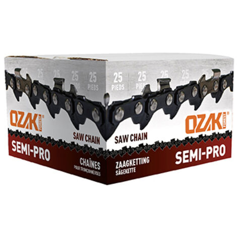Rouleau De Chaîne De Tronçonneuse Ozaki Semi-carrée 3/8 ,063 25 Pieds Avec Maillon Anti-rebond.