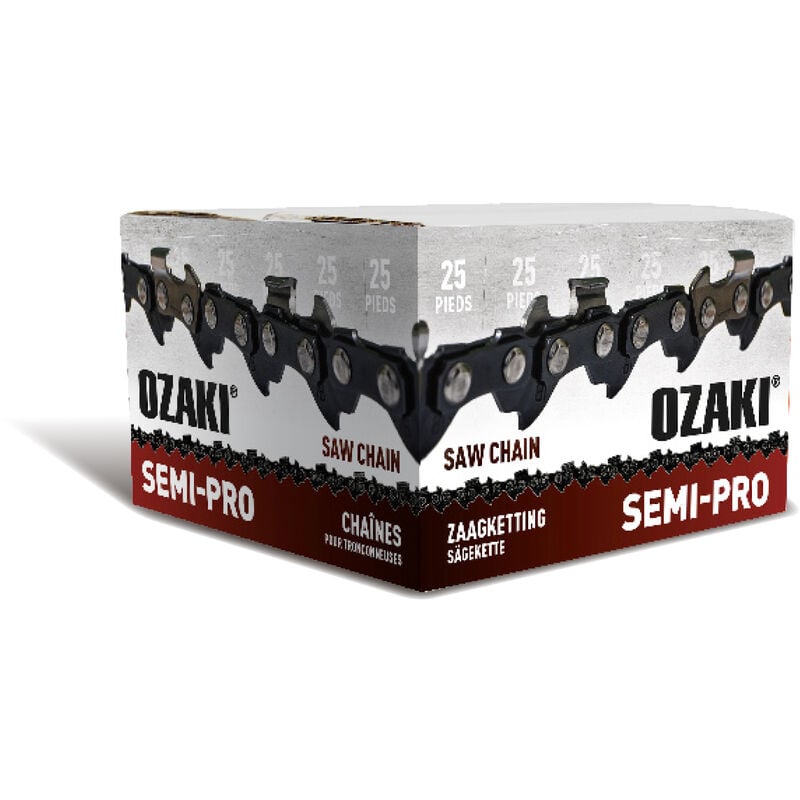 Rouleau de chaîne de tronçonneuse OZAKI carrée ,3/8' ,058 25 pieds
