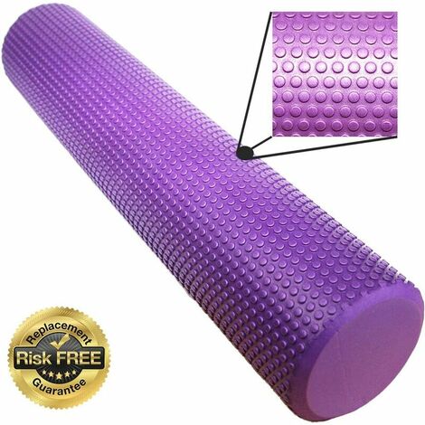 Rouleau de fascia souple pour l'automassage de la douleur de fascia Rouleau de massage, Ø9,5cm 40cm long violet Appareil d'entraînement pour le massage, La Thérapie des maux de dos, cervicale