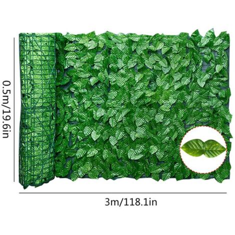 Rouleau de feuilles artificielles UV, parfait pour murs de haie et aménagement paysager intérieur et extérieur.