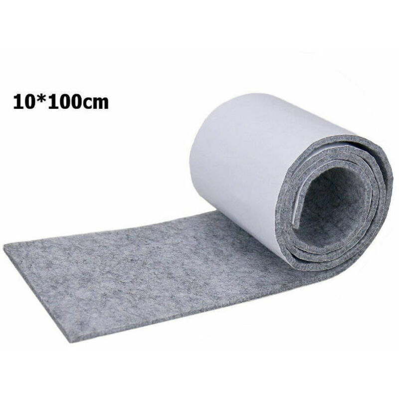 Rouleau de feutre adhésif pour fabrication de patins pour pieds de meubles protection du sol, rembourrage de meubles - 100 x 10 cm - Gris Clair,