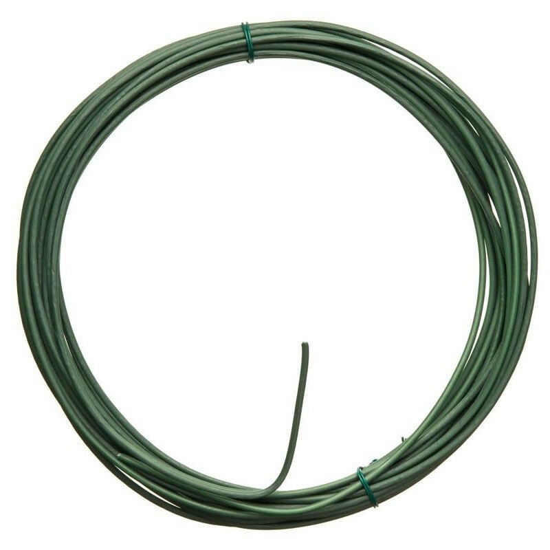 Câble de fil de fer galvanisé plastifié vert de 10m - Diam. 3 mm Nature