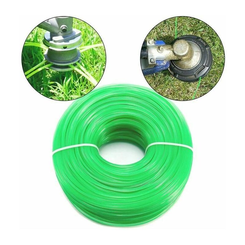 Cyclingcolors - Rouleau de fil débroussailleuse universel rond diamètre 2mm longueur 14m vert coupe bordure