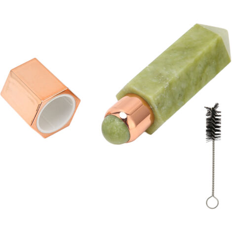 Rouleau de Jade Vert pour Visage, Outil de Massage Anti-Âge et Lissage Cutané