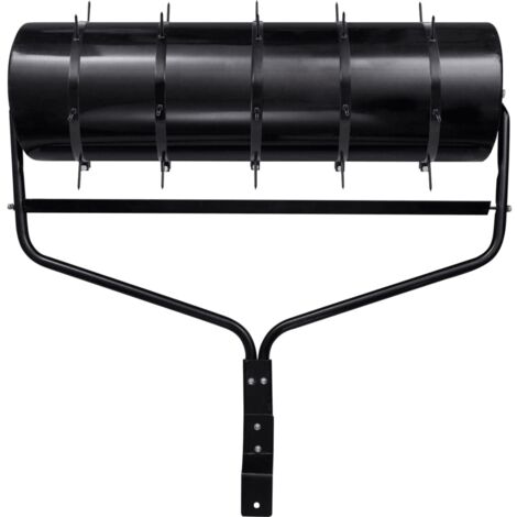 Rouleau de jardin et de pelouse à tirer avec pinces aérateur noir 63 L en fer CFW261991