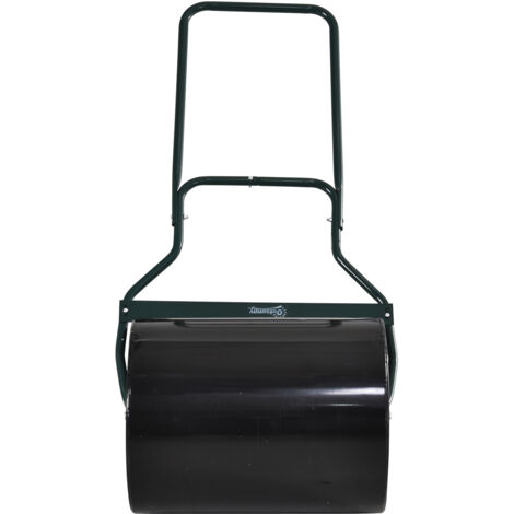 Rouleau de jardin métallique imperméable noir, réservoir jusqu'à 60 litres (eau ou sable), 57x40x123cm