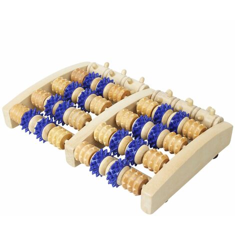 Rouleau de massage en bois pour pieds - 27 x 18 cm - Vivezen