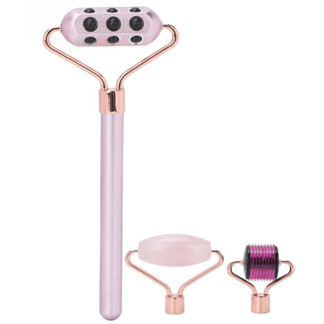 Rouleau de massage facial au germanium 3-en-1 avec micro-aiguilles pour soins de la peau