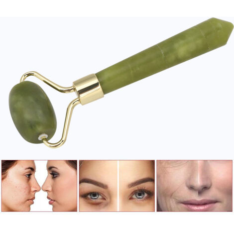Rouleau de Massage Facial en Jade, Anti-Âge et Lissant pour une Peau Ferme et Jeune