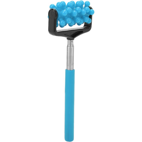 Rouleau de Massage pour le Dos - Bâton de Massage Télescopique pour Hommes et Femmes - Soulagement des Douleurs Musculaires - Bleu Ciel