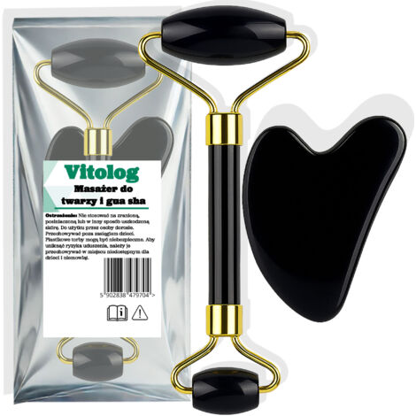 Rouleau de massage pour le visage, le cou, le contour des yeux et pierre gua sha 2 en 1