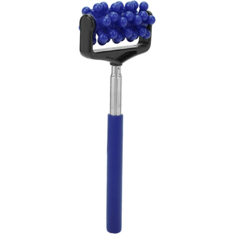 Rouleau de Massage Télescopique pour le Dos - Bâton Anti-Douleur Musculaire Homme Femme Bleu Foncé
