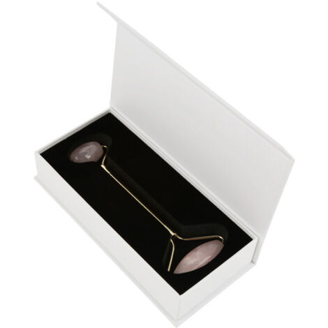 Rouleau de Massage Visage Amincissant en Quartz Rose et Jade Naturel à Double Embout